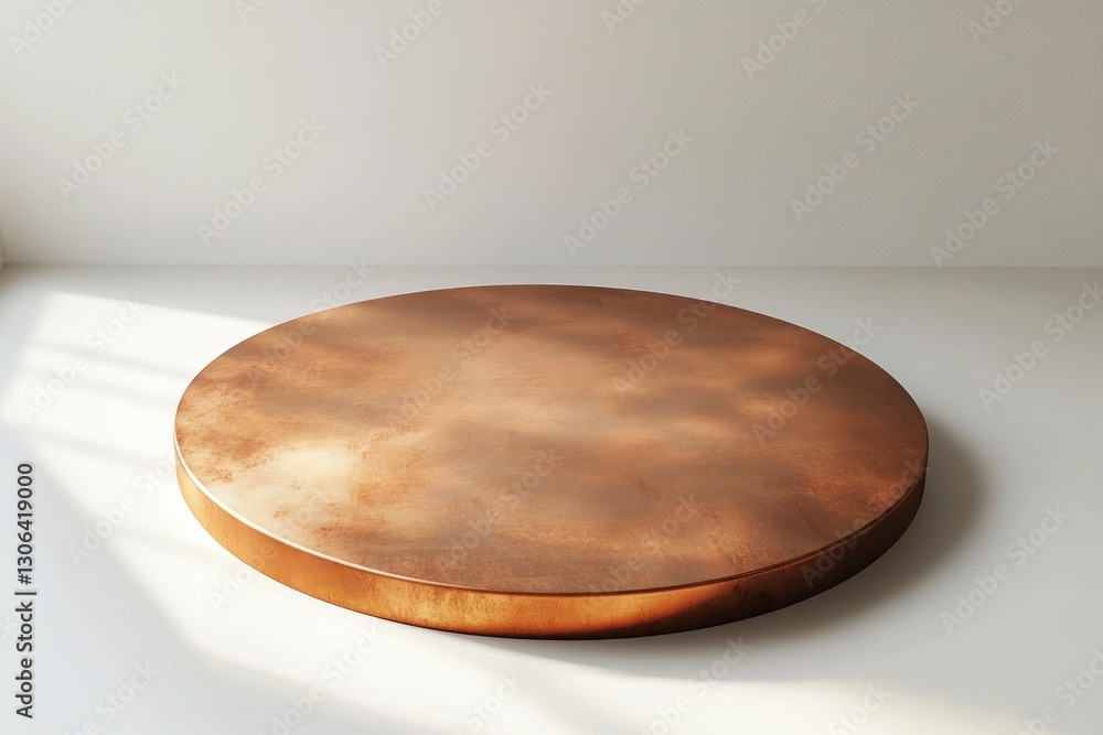 Poster bronze round platform for product display with light and shadow effects