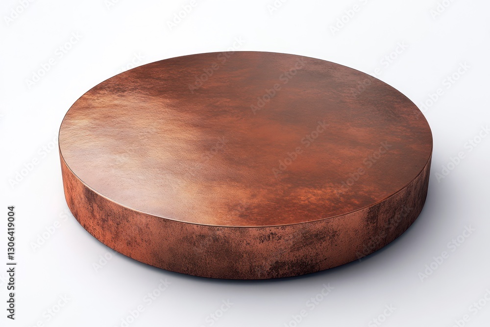 Poster isolated round platform with copper texture surface for product display