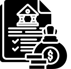 Monetary Policy Icon in Glyph Style. Simple Vector Design. Simple Vector Glyph Icon