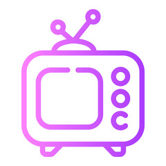 Naklejka premium tv Line Gradient Icon