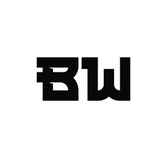 BW monogram logo design letter text name symbol monochrome logotype alphabet character simple logo