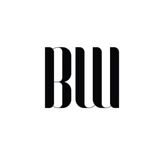 BW monogram logo design letter text name symbol monochrome logotype alphabet character simple logo