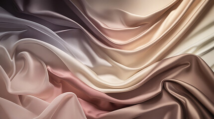 Obraz premium A silky smooth flowing white satin fabric creates an elegant abstract background, ideal for a best-seller wallpaper design