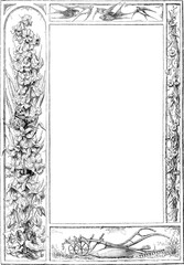 Vintage Borders, Border Illustrations,  floral border arrangements