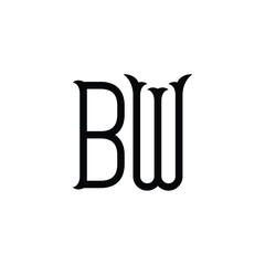 BW monogram logo design letter text name symbol monochrome logotype alphabet character simple logo