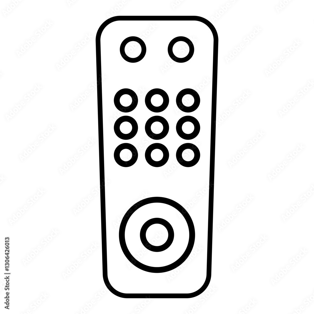 Aufkleber Sleek Black Remote Control Simple Buttons in Minimalist Design