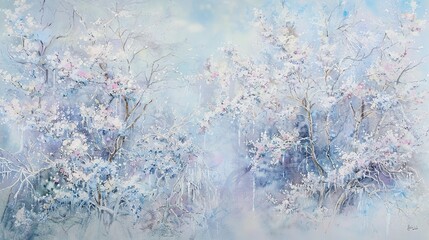 Seasons Blended in Watercolor Art