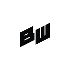 Obraz premium BW monogram logo design letter text name symbol monochrome logotype alphabet character simple logo