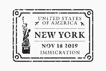 v1Vintage New York immigration stamp, element vector