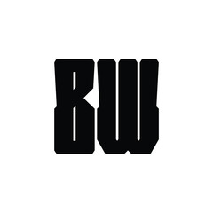 BW monogram logo design letter text name symbol monochrome logotype alphabet character simple logo