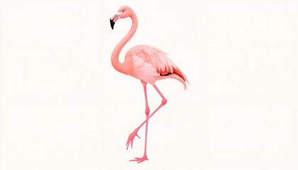 Obraz premium Minimalist flamingo illustration striking a graceful pose, modern decor