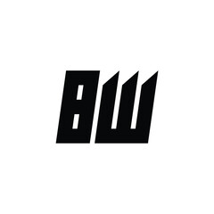 BW monogram logo design letter text name symbol monochrome logotype alphabet character simple logo