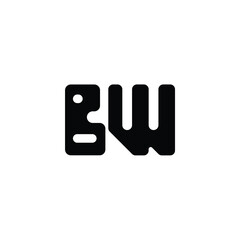 BW monogram logo design letter text name symbol monochrome logotype alphabet character simple logo