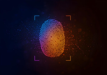 fingerprint on the blue background