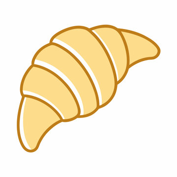 yellow croissant simple design clip art preview