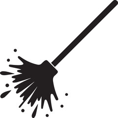 Graffiti Style Sweeping Stroke with Splattered Textures Vector Illustration on White Background.
