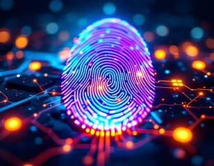 digital biometric fingerprint cybersecurity background
