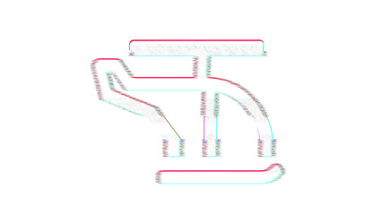 Icon helicopter is distorted. Glitch. Noise, chromatic aberration, geometric distortion