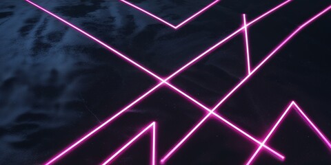 A futuristic design with neon lines on a dark solid background