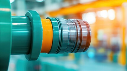 Obraz premium Detailed Close-Up of Industrial Machining Equipment Component