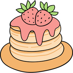 Pancake and Strawberry Topping Doodle