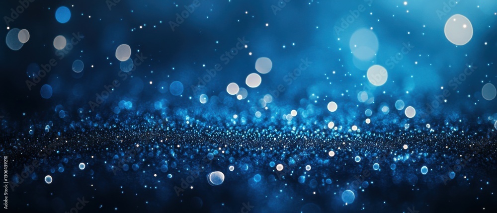 Aufkleber abstract shimmering blue glitter background with bokeh lights and sparkling dust creating a magical 