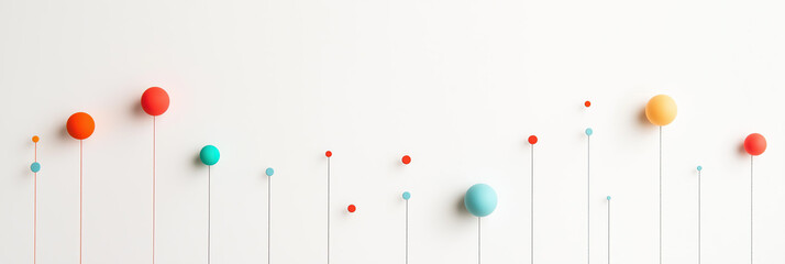 illustration of a graph with round circles and lines - banner