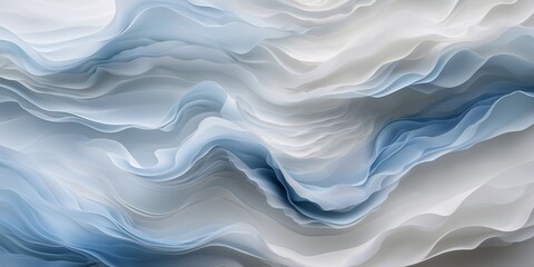 Naklejka premium Abstract depiction of flowing blue and white layered surfaces