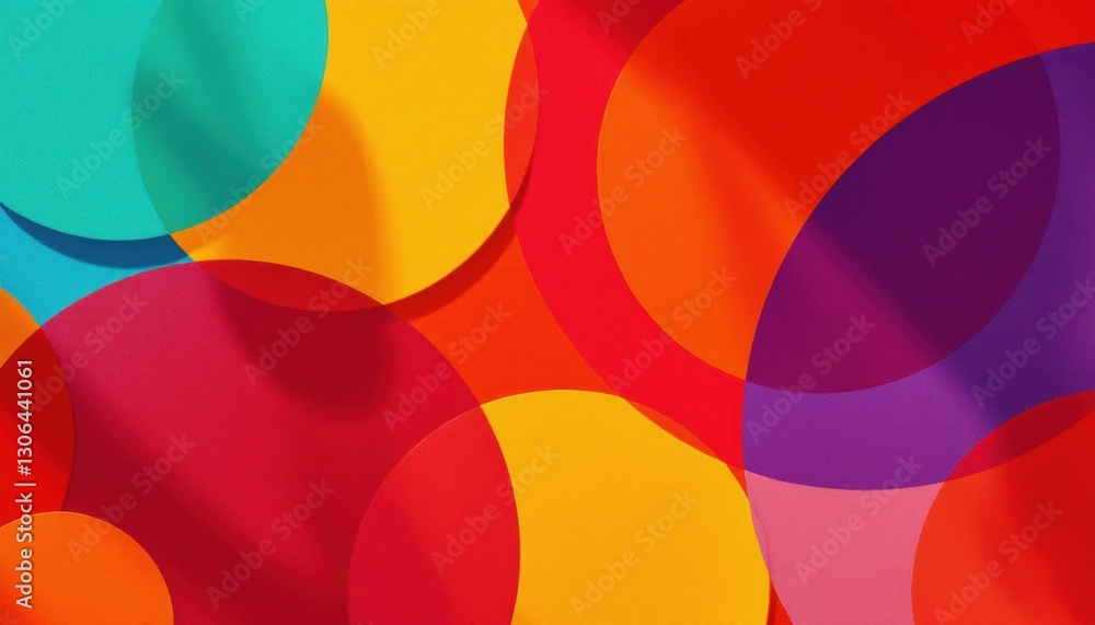 Poster vibrant overlapping colorful circles in abstract design