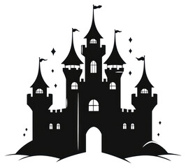 Obraz premium PNG Castle silhouette architecture fortress.