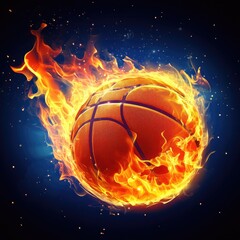 Fiery basketball in the cosmos
