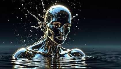 Mystical Humanoid Being of Pure, Rippling Light