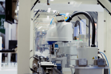 robot arm working in factory