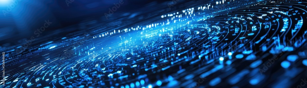 Aufkleber abstract digital data flow, swirling network, futuristic tech background