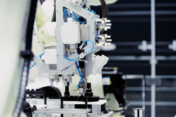 robot arm working in factory