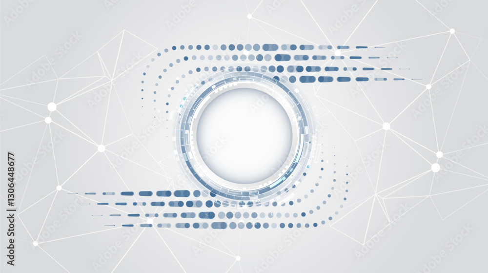 Leinwandbilder Futuristic design for presentation. Hi-tech computer digital technology concept. Grey background with various technological elements. Abstract technology communication, vector illustration.