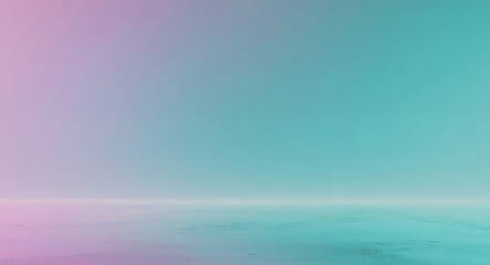 Fototapeta premium Bright turquoise blending into soft aqua neon glow gradient background.