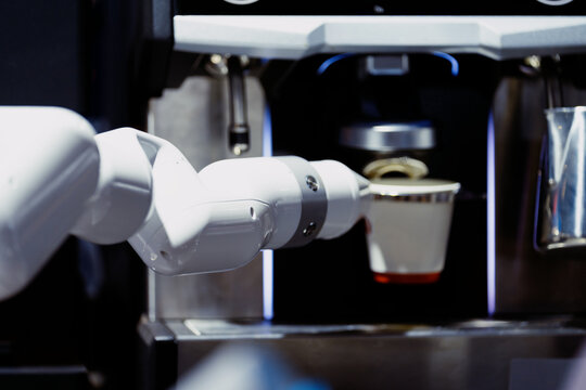 Coffee robot is making coffee