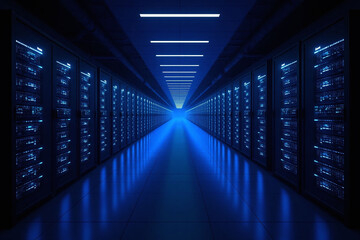 server room with rows of servers in it