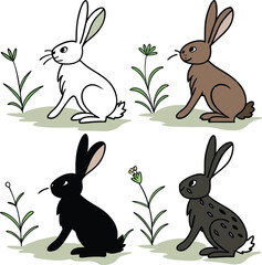  rabbits in the grass