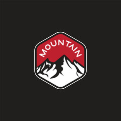 Mountain logo design inspiration, Mountain illustration, outdoor adventure . Vector graphic print for t shirt and other uses