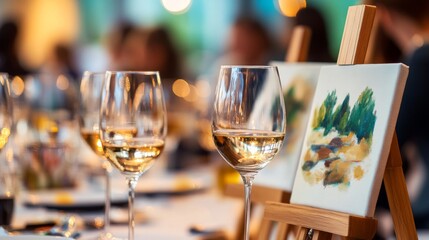 Wine Glasses, Art, Dinner Party