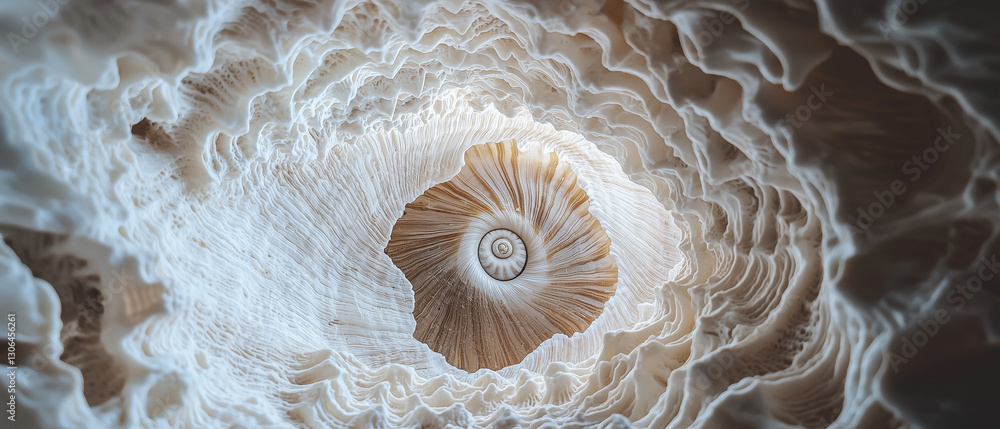 Aufkleber Macro shot of seashell capturing unique texture and intricate patterns