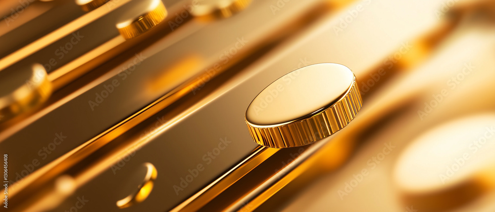 Aufkleber Golden abstract design with bars and circular elements, creating luxurious and modern feel
