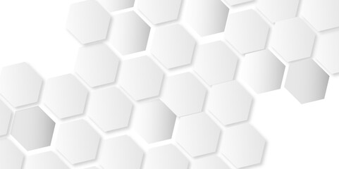 Redefining Digital Space Through Geometry: A Study of 3D Hexagonal Grids and Their Role in White and Gray Tech-Inspired Background Designs
