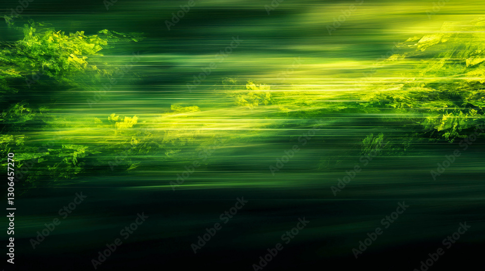 Aufkleber abstract composition in green tones with a motion blur effect. the blur stripes give the image dynam