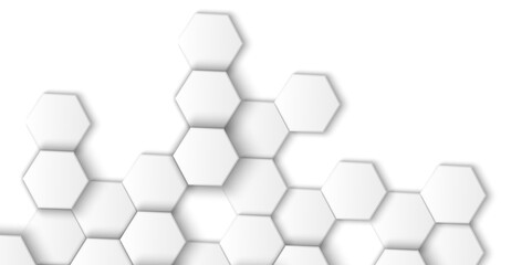 A Deep Dive into the World of Abstract Geometric Patterns: The Intersection of White and Gray Hexagonal Grids with 3D Technology Lines

