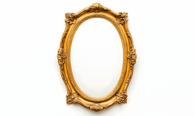 Elegant Gold Oval Frame with Intricate Detailing and No Reflections