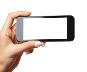 Taking a with a smartphone neutral isolated on transparent background