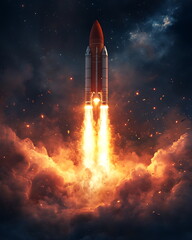 view of futuristic space rocket